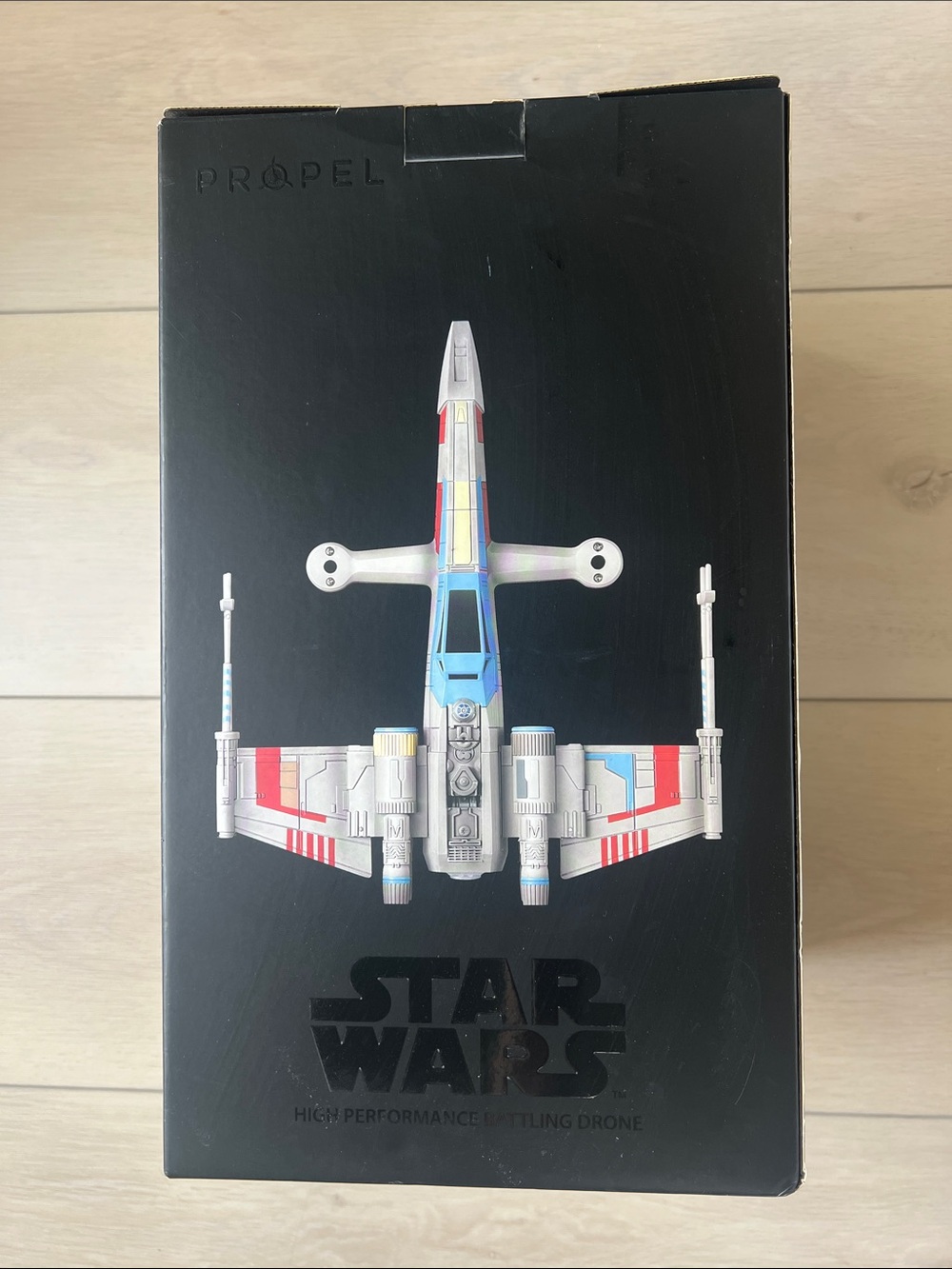 Star Wars X-Wing Drone in White with Red and Blue Accents